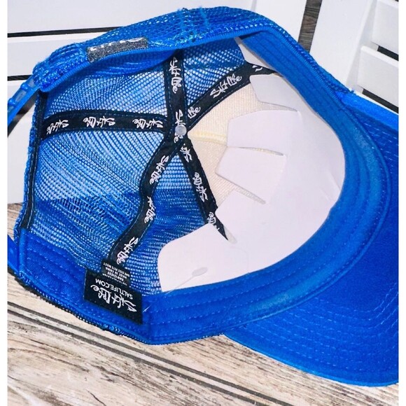 Salt Life Trucker Hat Sailfish Logo “Live Salty” Blue Mesh Snapback Adjustable - Picture 2 of 2